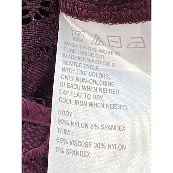 C Wonder by Christian Siriano Lace and Ponte Knit Topper Size Medium Petite Plum - Picture 4 of 6